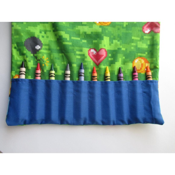 Gaming crayon bag coloring bag travel tote activity bag handmade - Picture 2 of 4